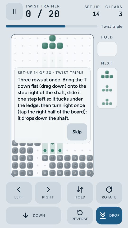 A Twist set-up puzzle in the Fog theme.